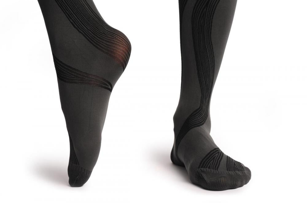 Liss Kiss Grey With Black Long Leafs 60 Den - Tights