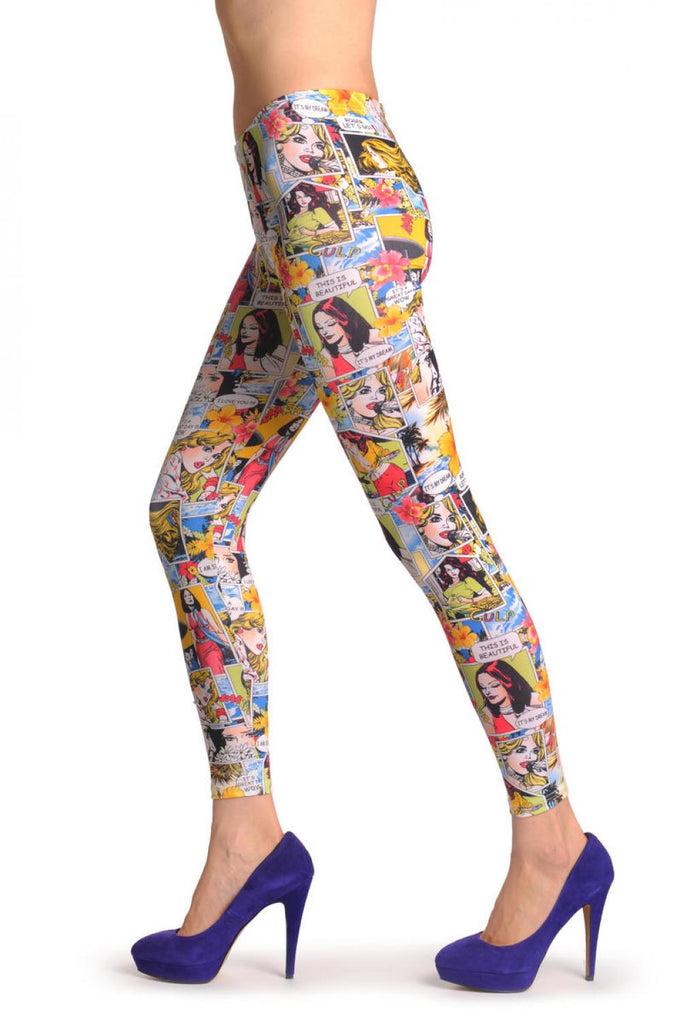 Liss Kiss Hawaii Holidays Comics Girl - Leggings