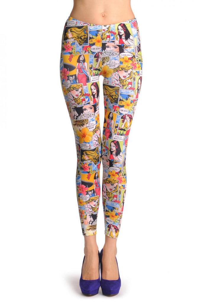 liss kiss Hawaii Holidays Comics Girl - Leggings