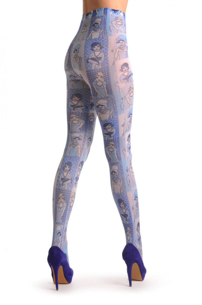Liss Kiss Housewives On Blue - Tights