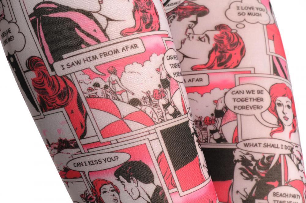Liss Kiss I Love You Pink Comics - Leggings