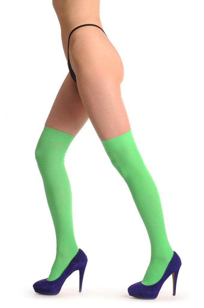 Liss Kiss Kiwi Green - Over The Knee Socks