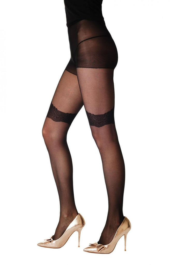 Liss Kiss Lace Garter With Suspender Belt - Tights