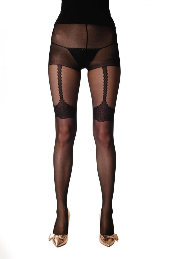 Liss Kiss Lace Garter With Suspender Belt - Tights