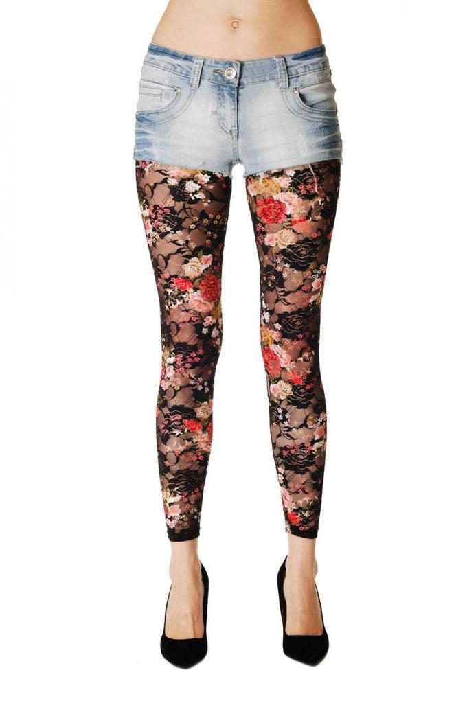 Liss Kiss Lace With Roses - Leggings