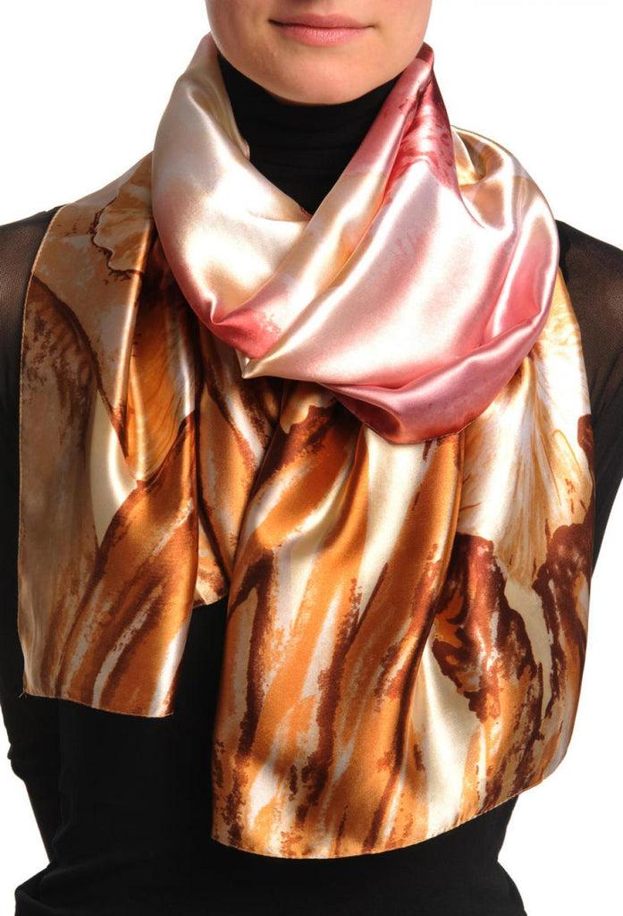 Liss Kiss Large Chestnut Pink Peony Flowers - Scarf