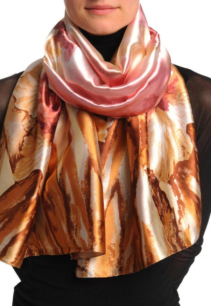 liss kiss Large Chestnut Pink Peony Flowers - Scarf