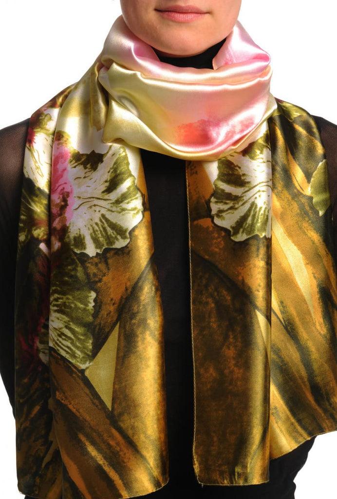 liss kiss Large Puce Pink Peony Flowers - Scarf