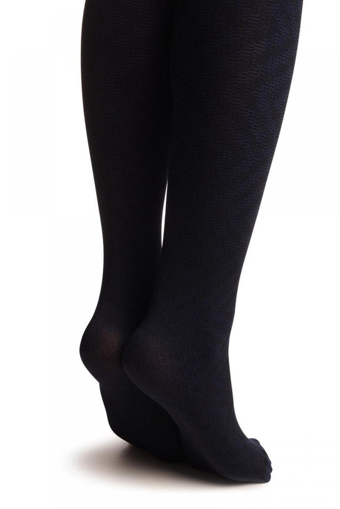 Liss Kiss Large Two Tones Blue ZigZag - Tights
