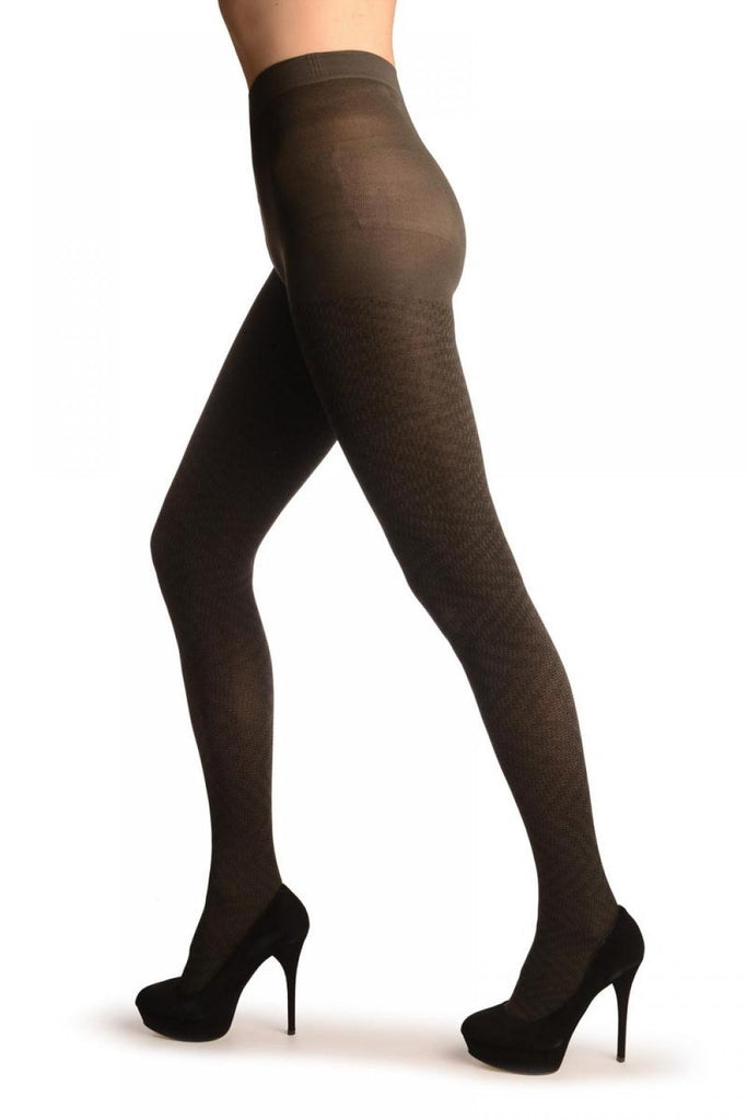 Liss Kiss Large Two Tones Grey ZigZag - Tights