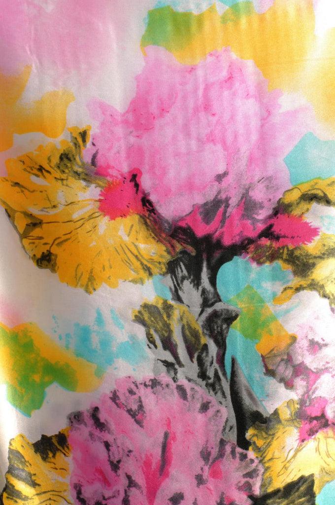 Liss Kiss Large Yellow & Grey Peony Flowers - Scarf