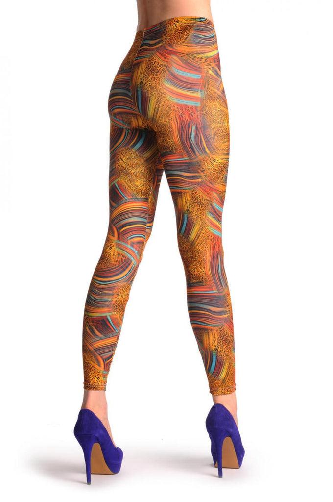 Liss Kiss Leopard & Rainbow Stripes - Leggings