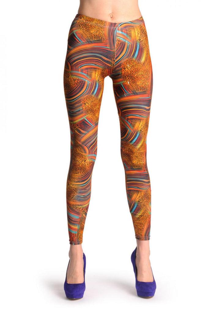 Liss Kiss Leopard & Rainbow Stripes - Leggings