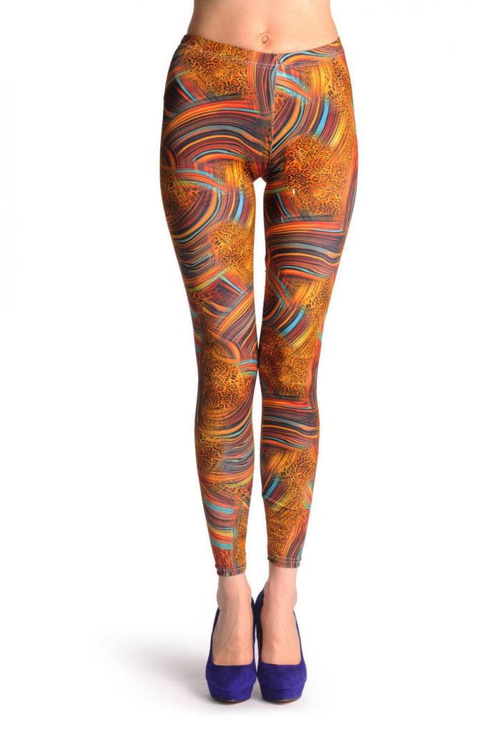 Liss Kiss Leopard & Rainbow Stripes - Leggings