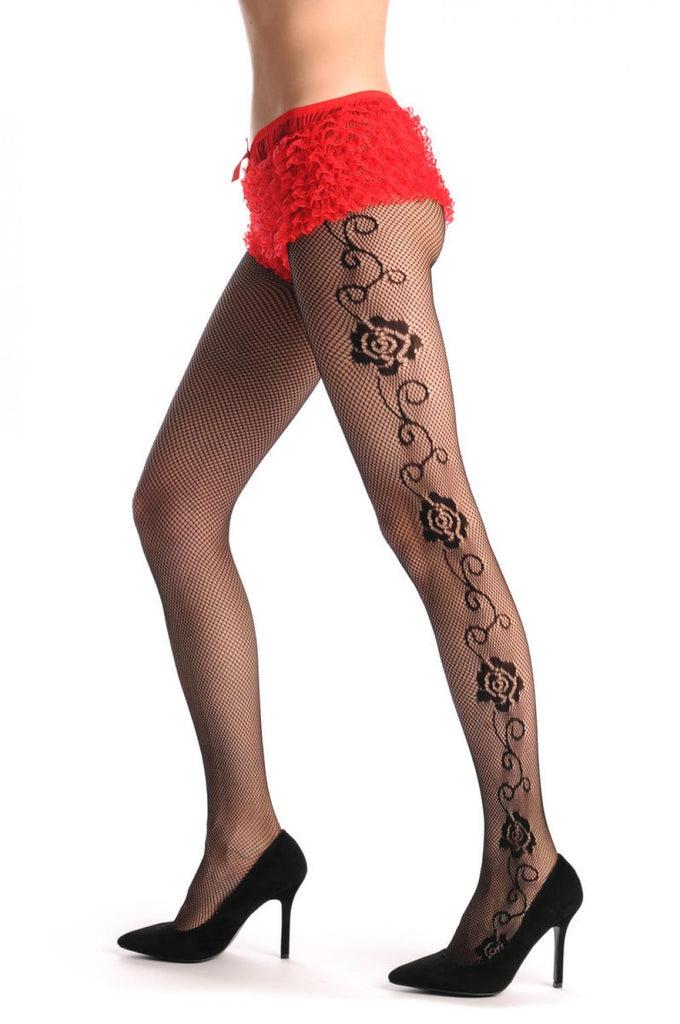 Liss Kiss Linked Roses On The Side Fishnet - Tights