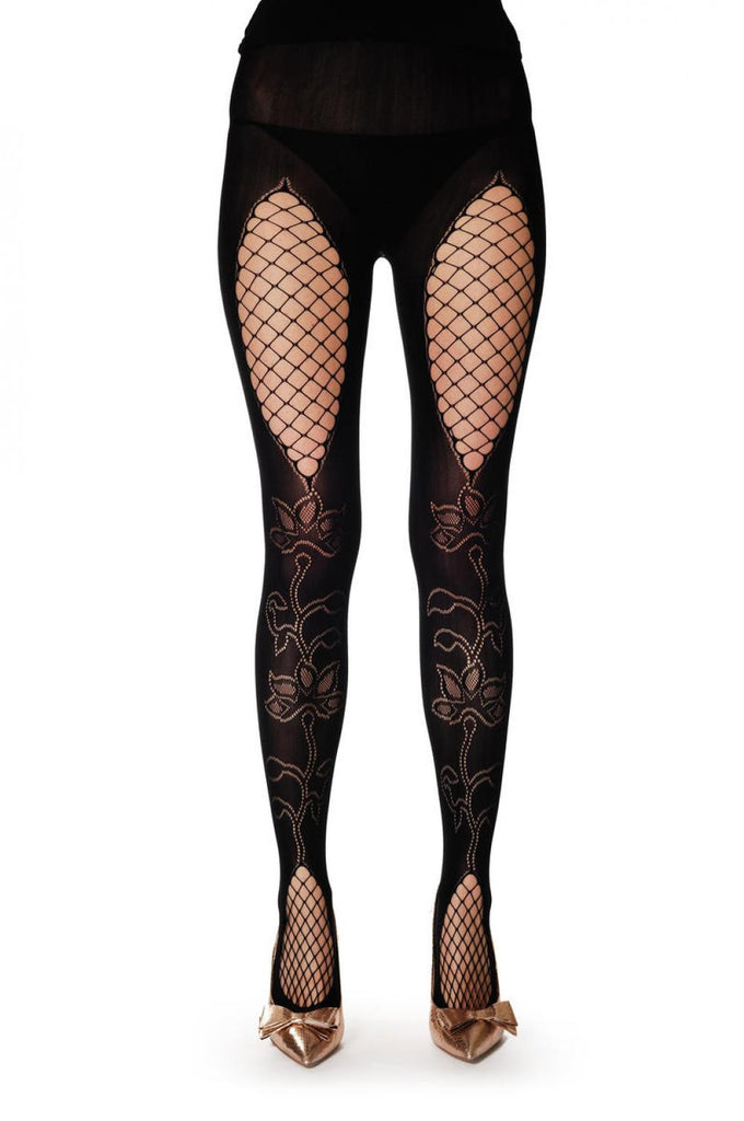 Liss Kiss Luxury Net & Roses - Tights