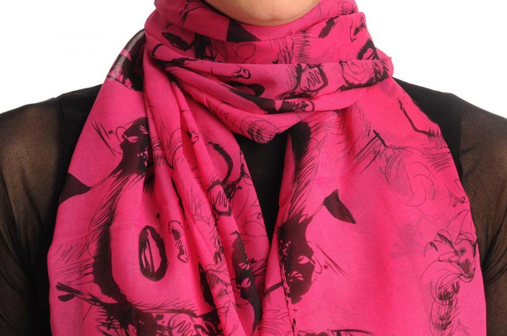 Liss Kiss Marilyn Monroe On Bright Pink - Scarf