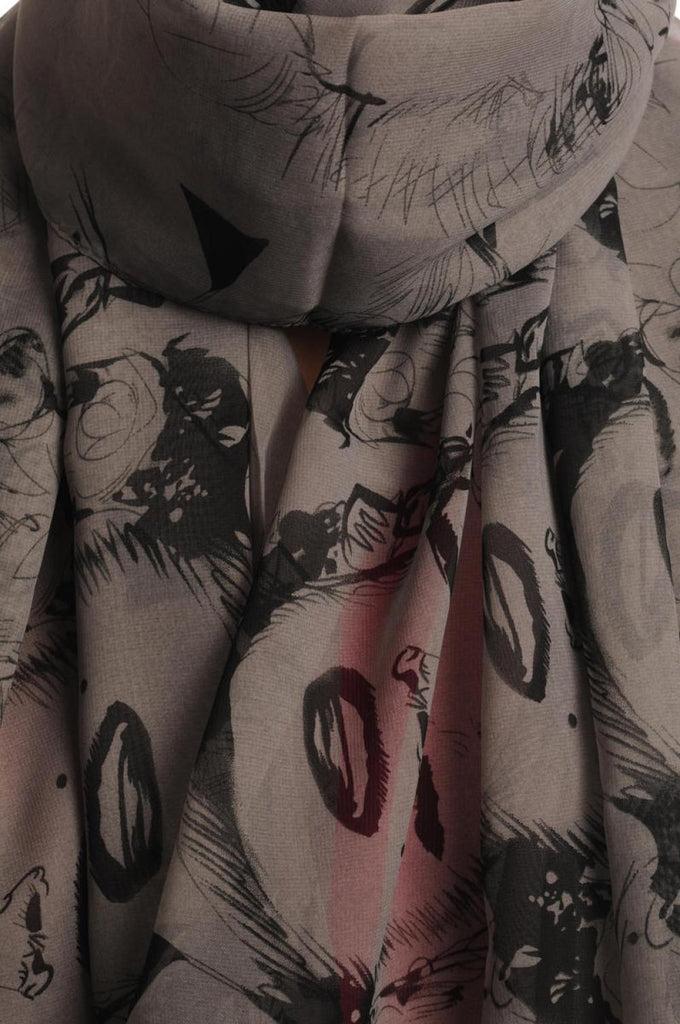 Liss Kiss Marilyn Monroe On Grey - Scarf