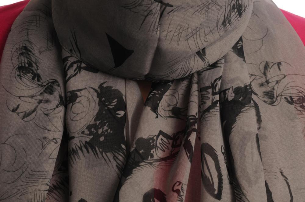 Liss Kiss Marilyn Monroe On Grey - Scarf