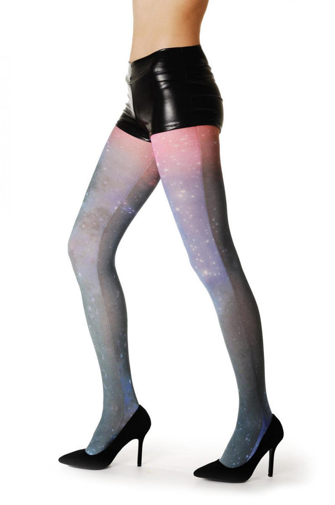 Liss Kiss Milky Way (Galaxy) Print - Tights