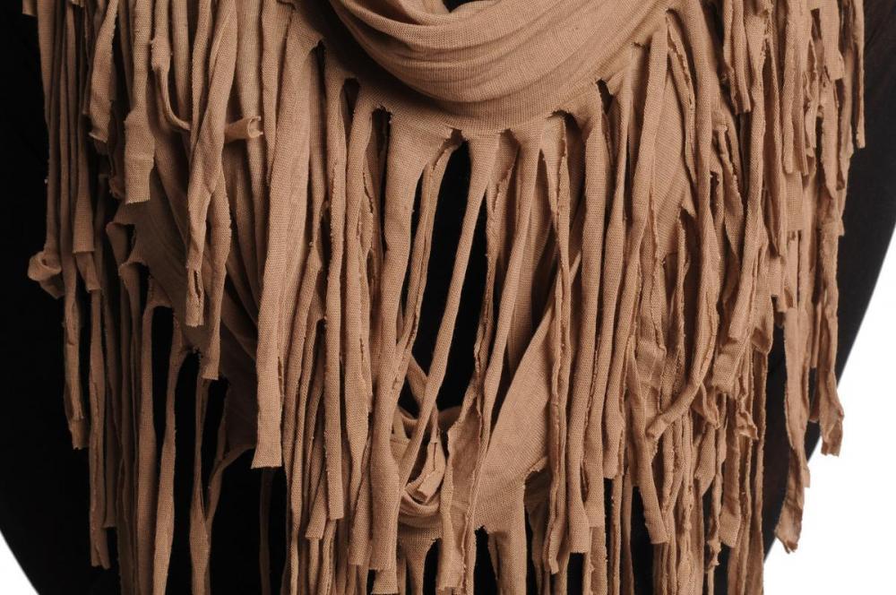 Liss Kiss Mocha With Tassels Snood Scarf - Snood