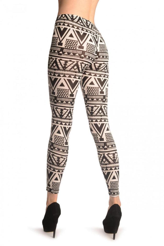 Liss Kiss Monochrome Aztec - Leggings
