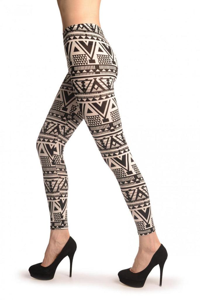 Liss Kiss Monochrome Aztec - Leggings