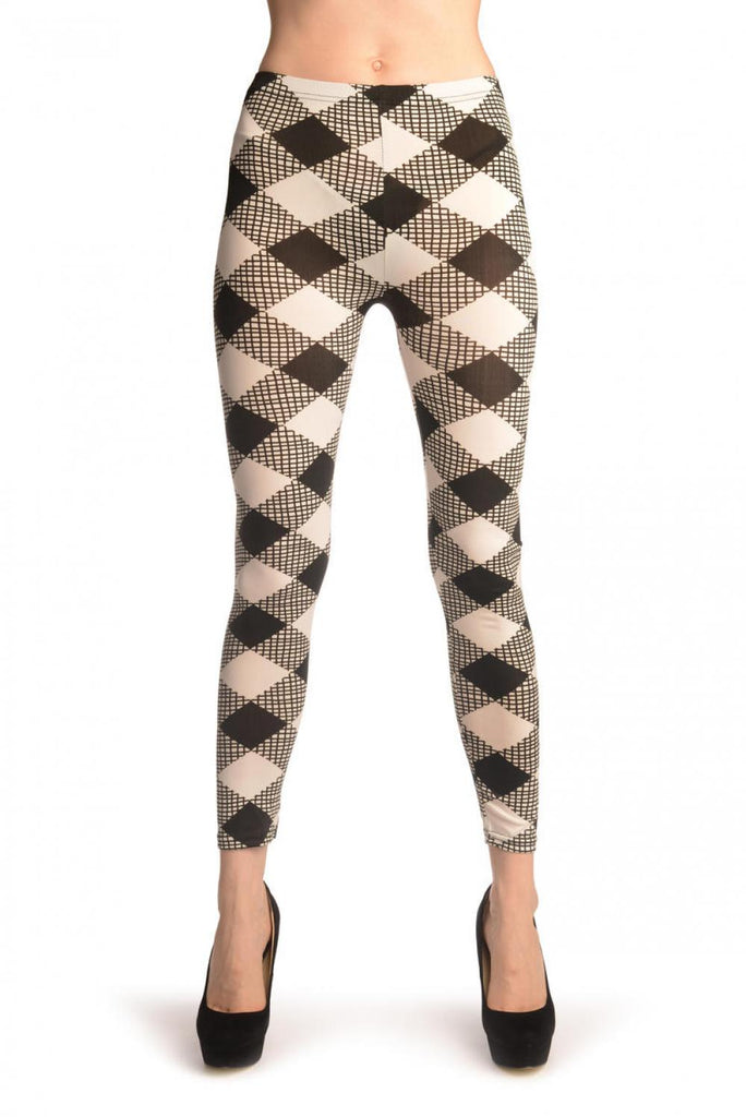 Liss Kiss Monochrome Checkered Gingham - Leggings