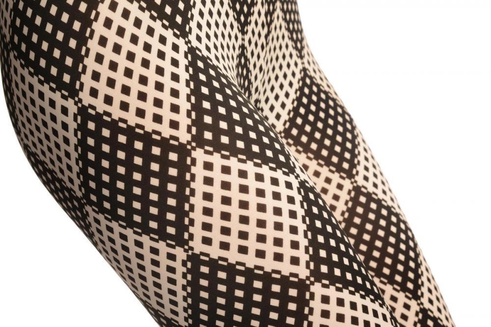 Liss Kiss Monochrome Mesh Diamonds - Leggings