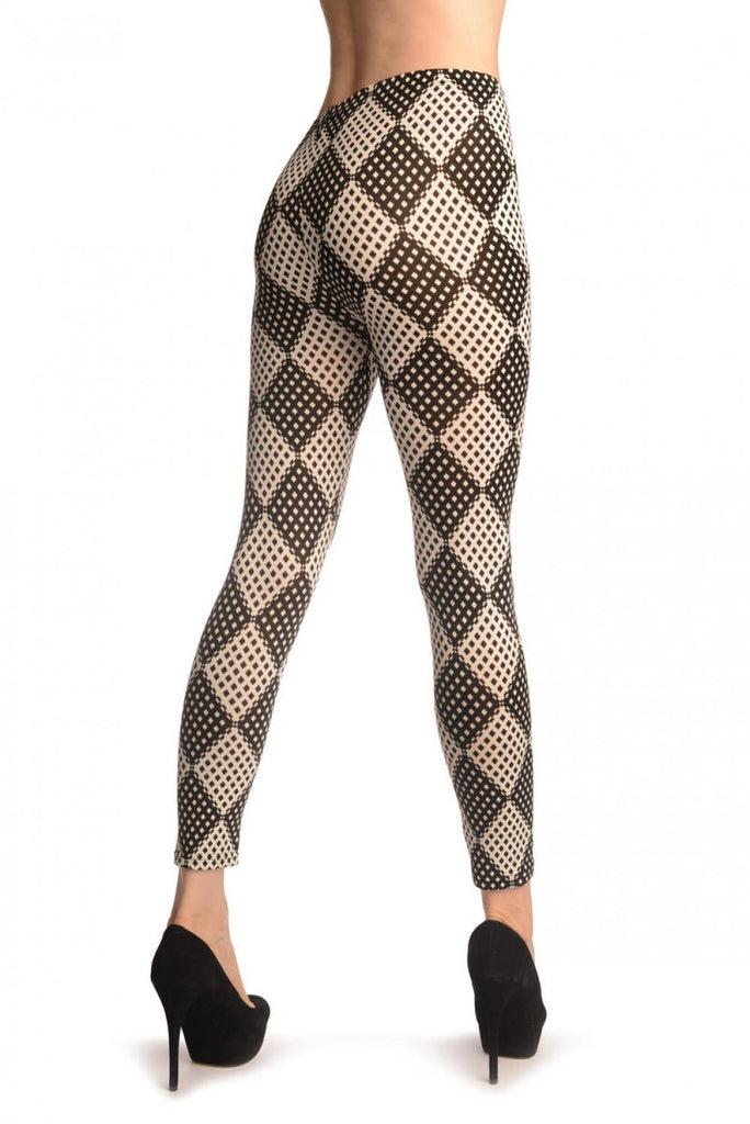 Liss Kiss Monochrome Mesh Diamonds - Leggings