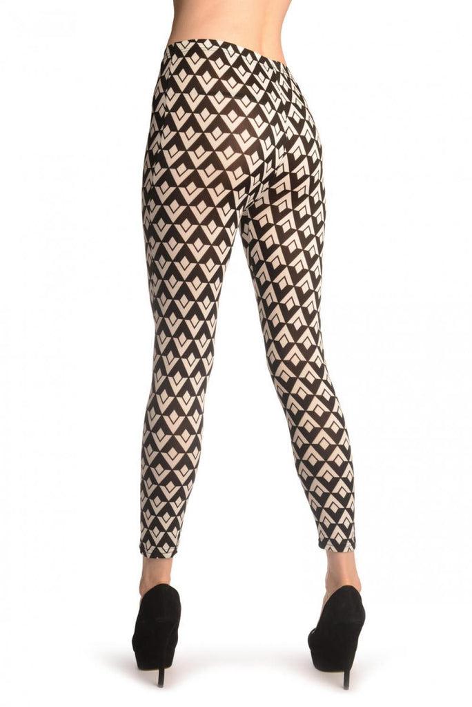 Liss Kiss Monochrome Mirrored Diamonds - Leggings