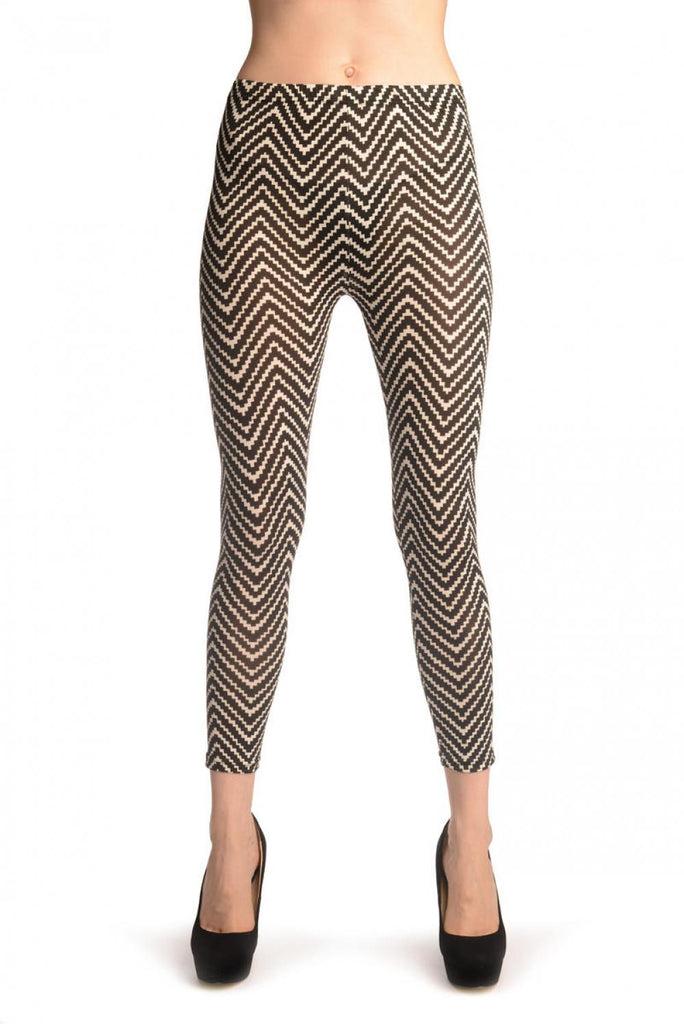 Liss Kiss Monochrome Pixelated ZigZag - Leggings