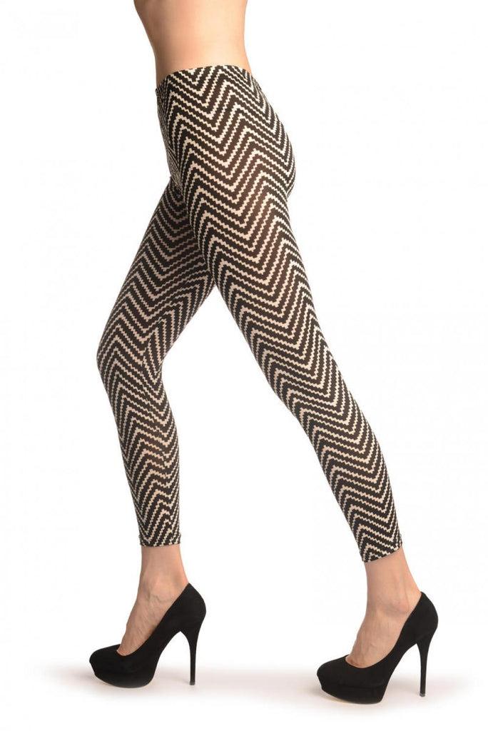 Liss Kiss Monochrome Pixelated ZigZag - Leggings