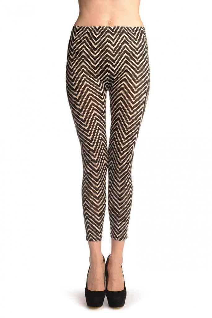 liss kiss Monochrome Pixelated ZigZag - Leggings