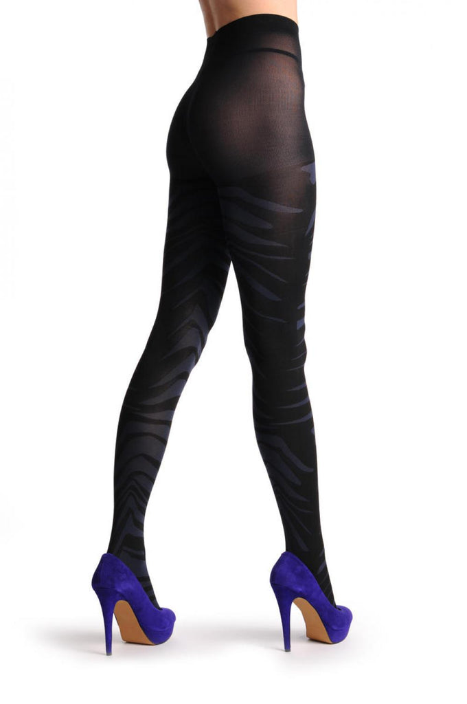 Liss Kiss Navy Blue Zebra Pattern 40 Den - Tights