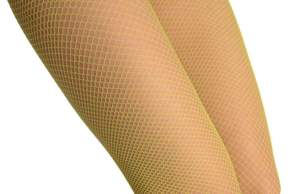 Liss Kiss Neon Light Green Fine Fishnet - Tights