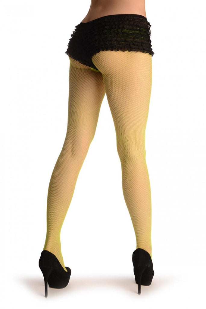 Liss Kiss Neon Light Green Fine Fishnet - Tights