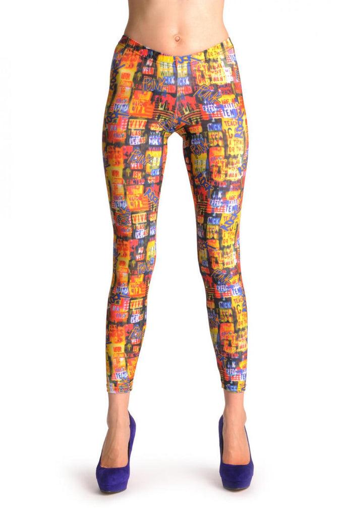 Liss Kiss Neon Punk Rock Night - Leggings