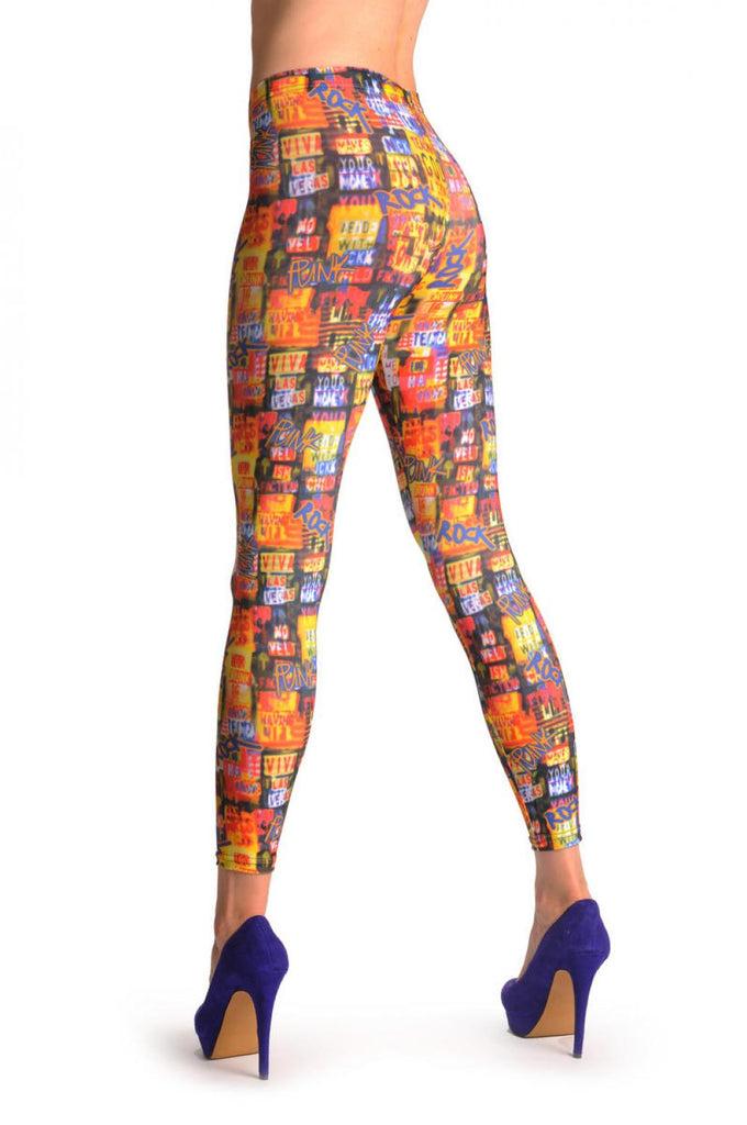 Liss Kiss Neon Punk Rock Night - Leggings