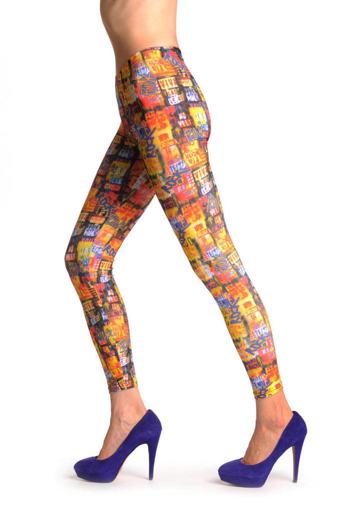 Liss Kiss Neon Punk Rock Night - Leggings