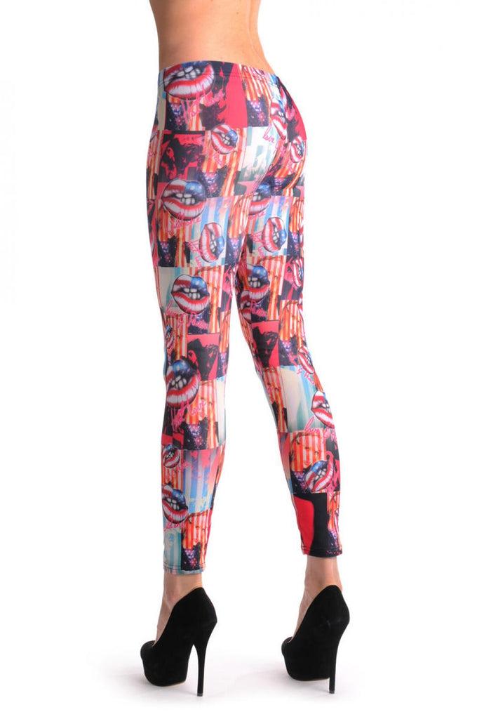 Liss Kiss New York Flag & Lips - Leggings