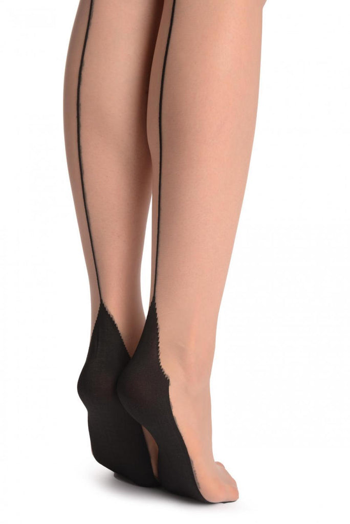 Liss Kiss Nude With Black Back Vowen Seam - Tights