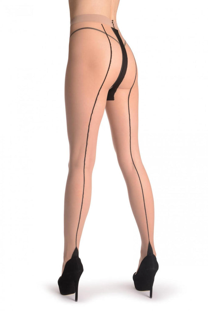 liss kiss Nude With Black Back Vowen Seam - Tights