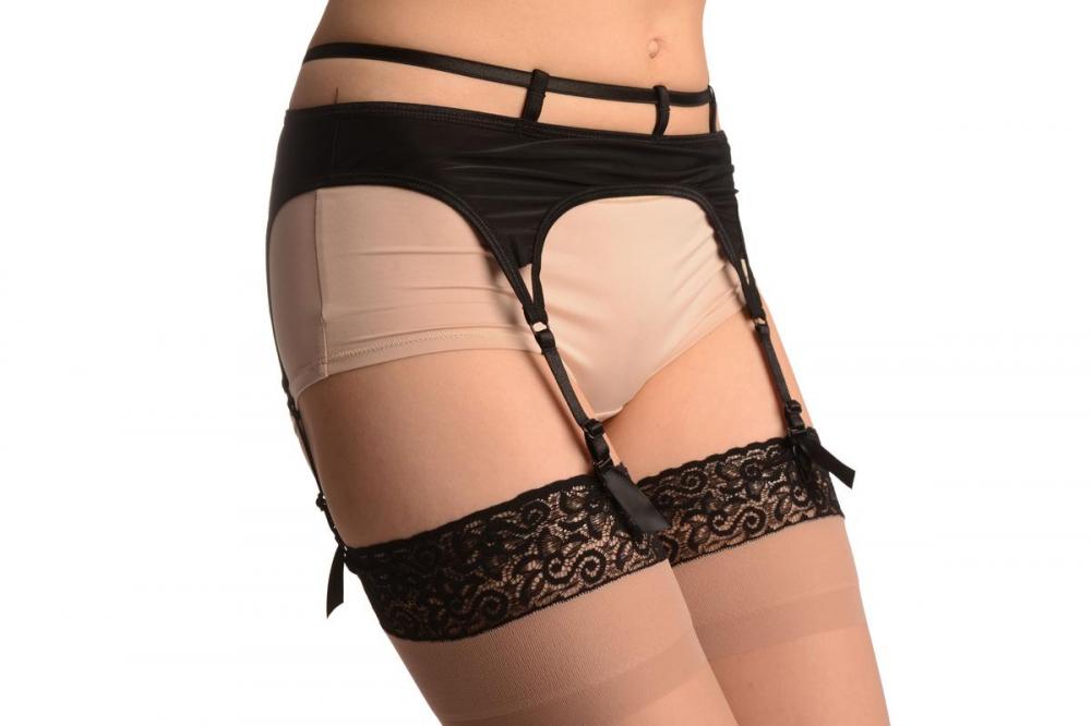 Liss Kiss Nude With Black Seam Stockings - Stockings