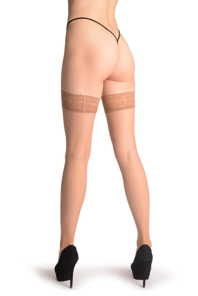 Liss Kiss Nude With Lace Silicon Garter - Hold Ups