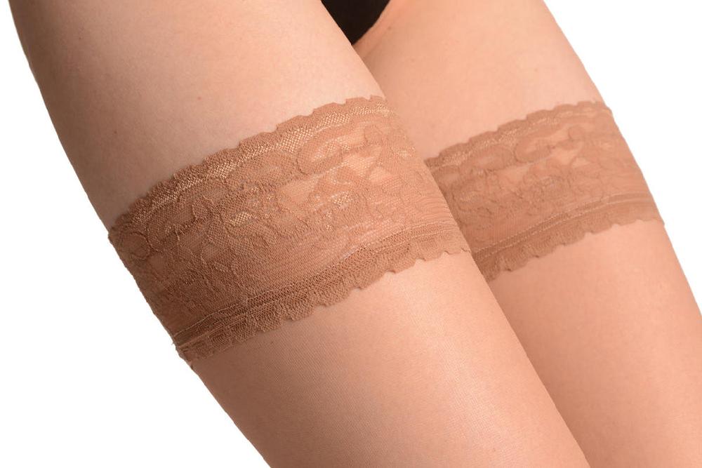 Liss Kiss Nude With Lace Silicon Garter - Hold Ups