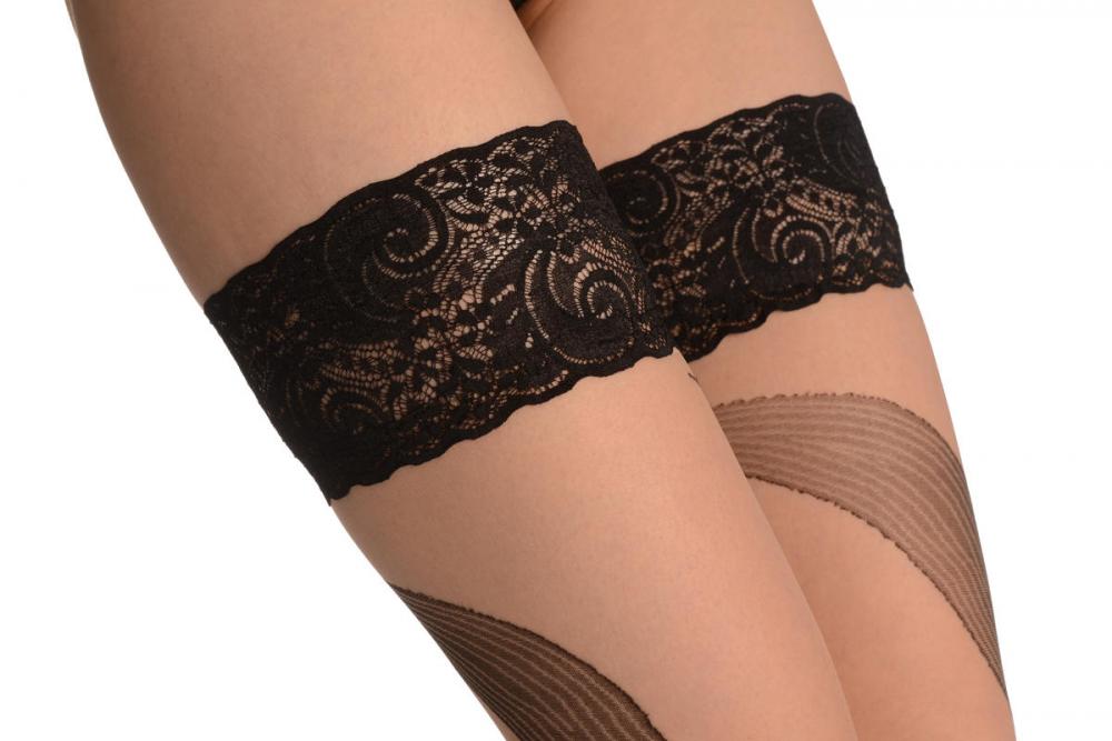 Liss Kiss Nude With Large Black Leafs - Hold Ups