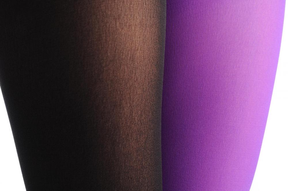 Liss Kiss One Leg Purple & One Leg Black - Tights
