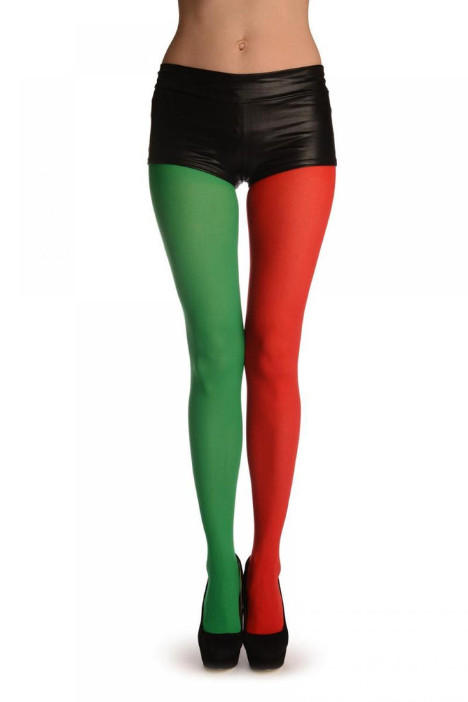liss kiss One Leg Red & One Leg Green - Tights