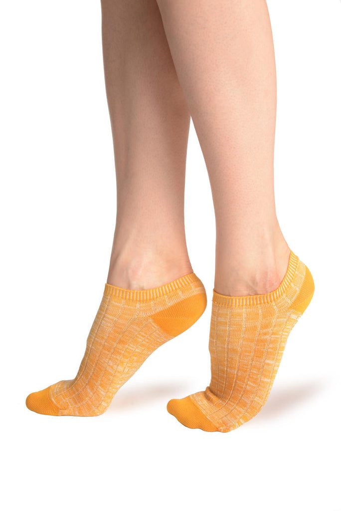 Liss Kiss Orange Melange Footies - Footsies Socks